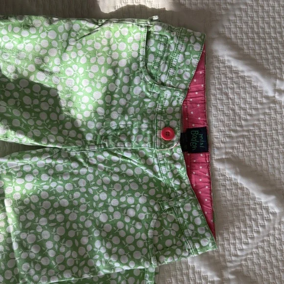 Mini Boden (kids size 10) green and pink pants - Picture 2 of 5